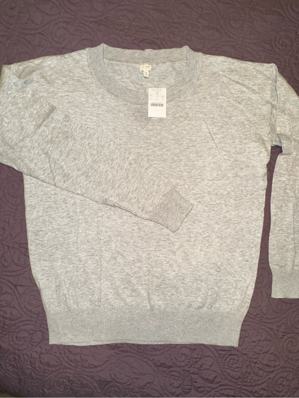 J. Crew Lightweight Light Gray Crewneck Sweater NEW Small